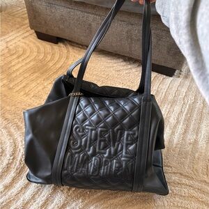 Steve Madden Quilted Black Tote